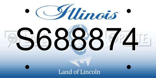 S688874 Illinois License Plate