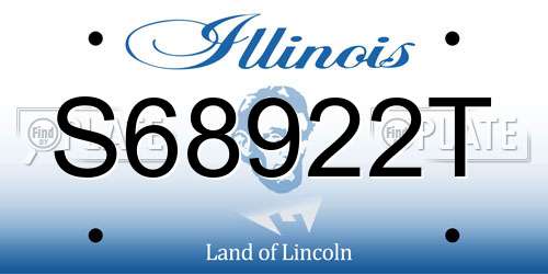 S68922T Illinois License Plate