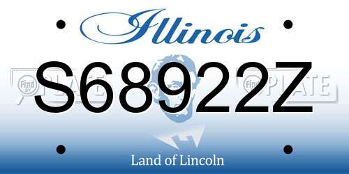S68922Z Illinois License Plate