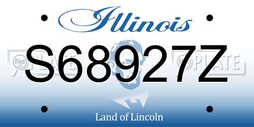 S68927Z Illinois License Plate