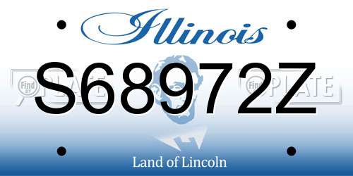 S68972Z Illinois License Plate