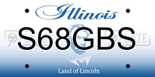 S68GBS Illinois License Plate