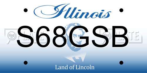 S68GSB Illinois License Plate