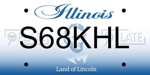 S68KHL Illinois License Plate