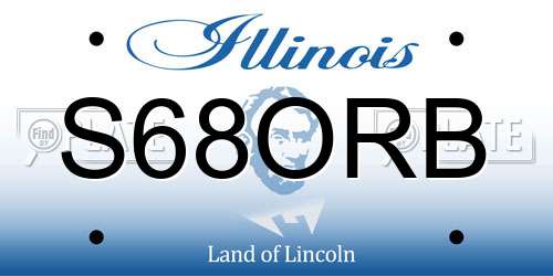 S68ORB Illinois License Plate