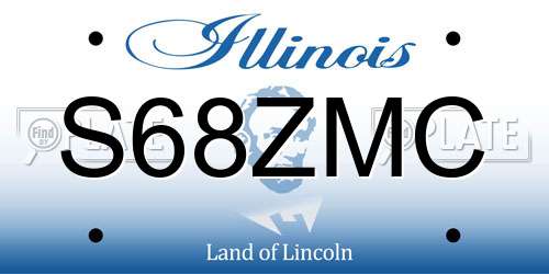 S68ZMC Illinois License Plate