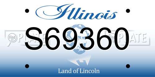 S69360 Illinois License Plate