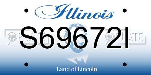 S69672I Illinois License Plate