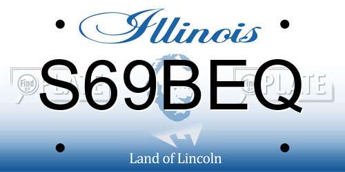 S69BEQ Illinois License Plate