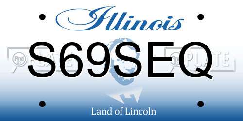 S69SEQ Illinois License Plate