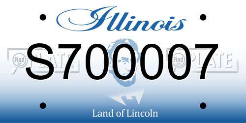 S700007 Illinois License Plate