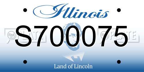 S700075 Illinois License Plate