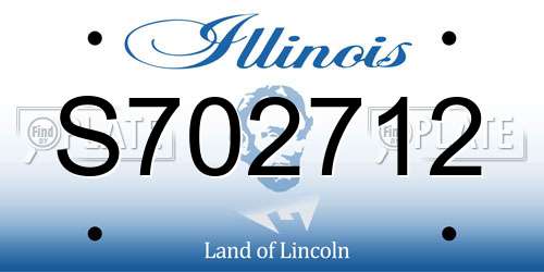 S702712 Illinois License Plate