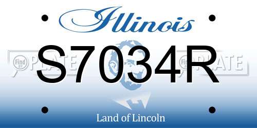 S7034R Illinois License Plate