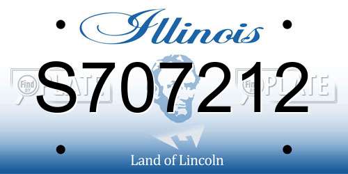 S707212 Illinois License Plate