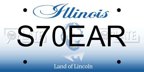 S70EAR Illinois License Plate