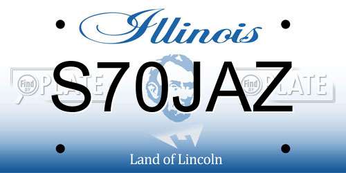S70JAZ Illinois License Plate