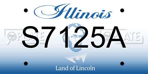 S7125A Illinois License Plate