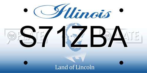 S71ZBA Illinois License Plate