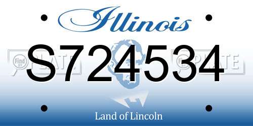 S724534 Illinois License Plate