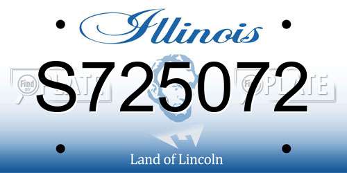 S725072 Illinois License Plate