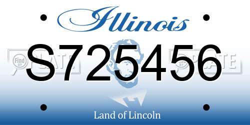 S725456 Illinois License Plate