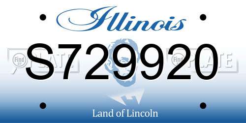 S729920 Illinois License Plate