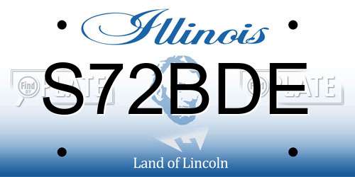 S72BDE Illinois License Plate
