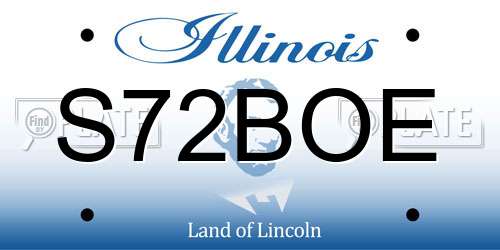 S72BOE Illinois License Plate