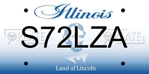 S72LZA Illinois License Plate