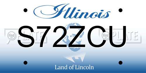 S72ZCU Illinois License Plate
