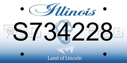 S734228 Illinois License Plate