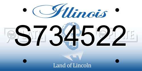 S734522 Illinois License Plate