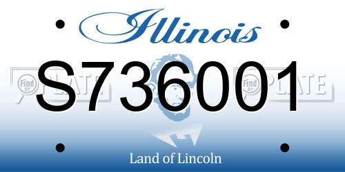 S736001 Illinois License Plate