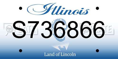 S736866 Illinois License Plate