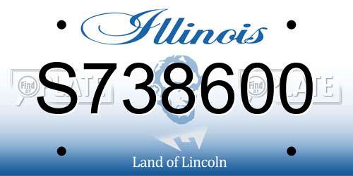 S738600 Illinois License Plate