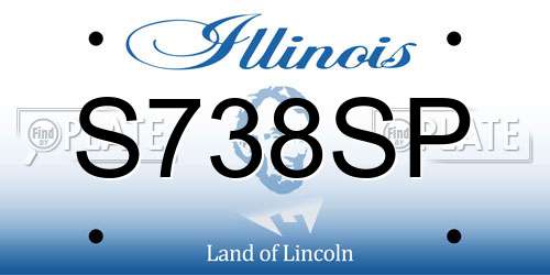 S738SP Illinois License Plate