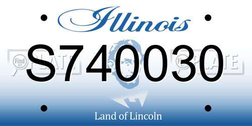 S740030 Illinois License Plate