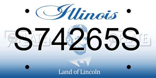 S74265S Illinois License Plate