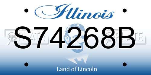 S74268B Illinois License Plate