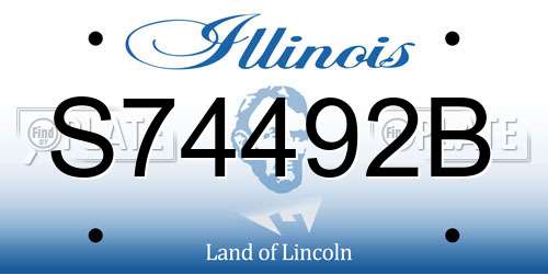 S74492B Illinois License Plate