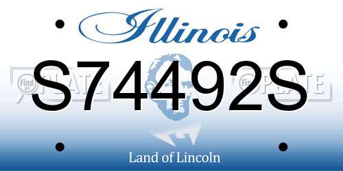 S74492S Illinois License Plate