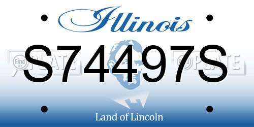 S74497S Illinois License Plate