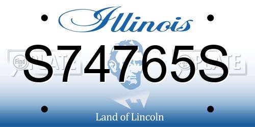 S74765S Illinois License Plate