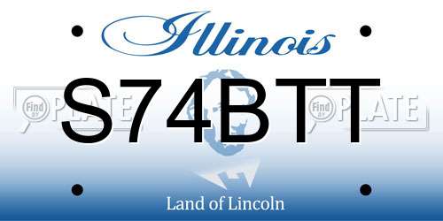 S74BTT Illinois License Plate