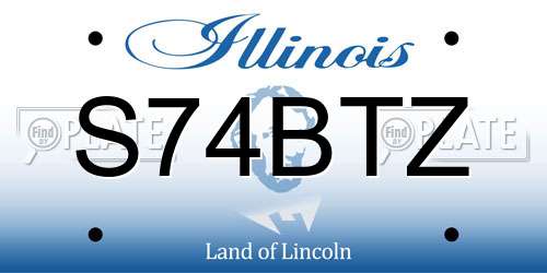 S74BTZ Illinois License Plate