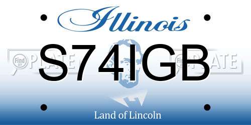 S74IGB Illinois License Plate