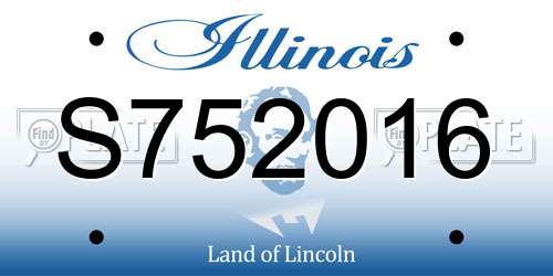 S752016 Illinois License Plate