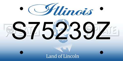 S75239Z Illinois License Plate
