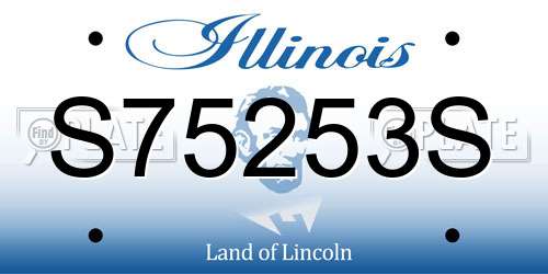 S75253S Illinois License Plate